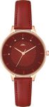 PAPIO Red Color Analog Watches Women's Fashion Wrist Watches, Leather Strap, Quartz Movement (MT-574 RED)