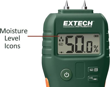 Extech MO55 Pin/Pinless Moisture Meter – Green, Dual Sensor