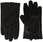 Calvin Klein mens Leather Gloves, Charcoal, X-Large