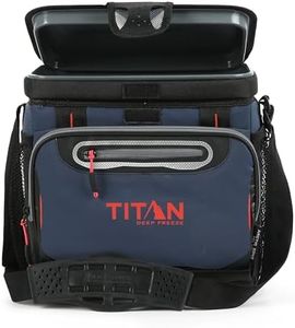 Titan by Arctic Zone Deep Freeze Cooler - 16 Can Zipperless Hardbody Cooler - Deep Freeze Insulation, HardBody Liner, and SmartShelf - Navy Blue