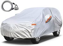 Kayme Car Cover Waterproof All Weather with Lock and Zipper, Outdoor Sun Uv Rain Protection, Fit SUV Jeep (182 to 190 Inch)