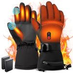 LQIKARL Heated Gloves for Men and Women, USB Heated Gloves Rechargeable with 7.4V 20000 mAh Battery Packs, Touchscreen and 3 Heat Settings for Hunting Cycling Skiing Hiking Camping Working (Medium)