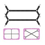 2 Pcs Bed Sheet Straps, Adjustable Crisscross Bed Sheet Clips, Fitted Bed Sheet Holder Straps Elastic Sheet Fasteners Suspenders for Mattress Cushion Cribs