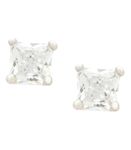 Gargi by P.N. Gadgil and Sons | 925 Sterling Silver | Dainty Sqare Solitaire Studs | Gifts for Girlfriend, Women & Girls | With Certificate of Authenticity & Hallmark