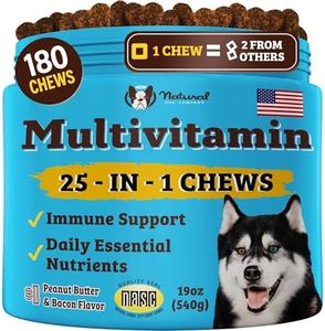 Natural Dog Company Multivitamin Chews (180 Pcs) Dog Vitamins & Supplements, Peanut Butter & Bacon Flavor, Dogs, Supports Immune System, Antioxidant, Vitaminas para Perros, Multi Dog Families