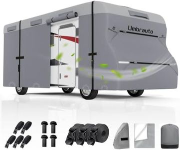 Umbrauto RV Cover Class C Upgraded 9 Layers Anti-UV Top Panel Motorhome Cover Windproof Camper Cover for 23' to 26' Motorhome with 3Pcs Extra Straps, Adhesive Repair Patches, 6 Gutter Covers