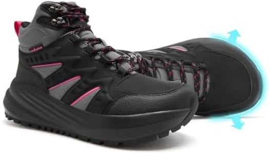 Women's Orthopedic Waterproof Hiking Boots: Comfort Plantar Fasciitis Orthotic Hammer Toes Arch Support Tennis Shoes, Non Slip Casual Standing Driving Warm Ankle Boots Black Size 10