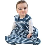 Wearable Blanket from Woolino, 4 Season, Basic, Merino Wool, 6-18m, Navy Blue