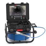 Sanyipace Sewer Camera 100FT/30M, 512Hz Sonde, Self-Leveling Drain Camera, Distance Counter, 5X Zoom, Video & Voice Recorder, 9" Screen Sewer Pipe Camera for Plumber, Plumbing Camera with 12PCS LEDs