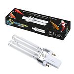 Aqua-Terra Lighting 5W Pond Filter bulb – UVC ultra violet bulbs for Filters & Clarifiers – Germicidal G23 2pin PLS lamp base for replacing UV bulbs in garden pond filters