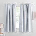 White Thermal Insulated Blackout Curtains - PONY DANCE Primeday Sale Window Treatment Home Fashion Rod Pocket Panels/Drapes for Kitchen, 42" x 54", Greyish White, Double Panels