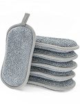 6-Pack Reusable Washing Up Sponge, Non-Scratch, Dual-Sided Kitchen and Bathroom cleaning products, 10x8cm Eco-Friendly, Long-Lasting Dish and Multi-surface Pads Cleaners