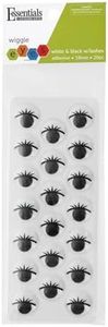 Essentials By Leisure Arts Eyes Sticky Back with Lashes 4" Black & White 2Pc Googly Eyes, Google Eyes for Crafts, Big Googly for Crafts, Wiggle Eyes, Craft
