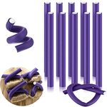 10 Pcs Flexible Curling Rods, Flexi Rods for Hair, Twist Foam Hair Rollers Soft Foam No Heat Hair Rods Rollers Curlers for Women Girls Long and Short Hair (Purple)