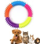 Dog Biting and Chew Ring Soft Rubber Puppy Teething Ring Puppy Dental Soft Rubber Teething Ring Pet Toy Train Chew Ring Healthy Gums Toy for Dogs Pet