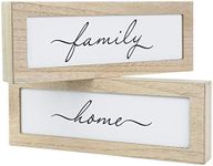 EXCELLO GLOBAL PRODUCTS Light Wood Shadow Box Signs, Home & Family, 2/Pack