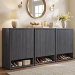 SICOTAS Shoe Cabinet 44 inch Tall Fluted Shoe Cabinet with Doors & 4 Shelves Wooden Large Hidden Shoe Storage Organizer Modern Free Standing 6-Tier Cabinet for Entryway Living Room Closet