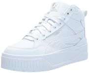 PUMA Women's Karmen Ii Idol Mid Sneaker, Puma White-puma White-puma Silver, 9.5