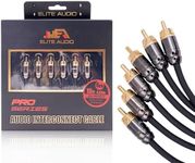 Elite Audio PRO 100% OFC Copper 6 Channel 15 ft RCA Audio Interconnect Stereo Cable with Triple-Shielded Armor, Quad Clamp Brass Copper Connectors & Copper Lead Drain Wire for Best Noise Cancellation