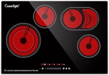 Cusinesync 30 Inch Electric Cooktop, 4 Burner Built-in Ceramic Cooktop with 9 Power Levels, Touch Control, Timer, Child Lock and Residual Heat Warning, 7400W, 220-240V for Hard Wire