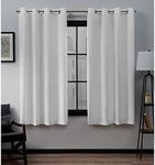 Exclusive Home Loha Linen Grommet Top Curtain Panel Pair, 54"x63", Winter White