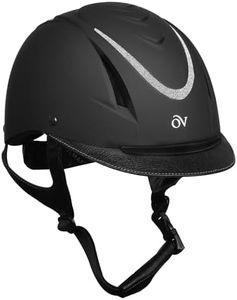 Ovation OV Z-6 Glitz II Helmet, Color: Black Glitter Silver, Size: M/L (400041BKGSVM/LG)