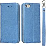 SunYoo for iPhone 5 5S 2016 Case with Wrist Strap,Coque portefeuille for iPhone SE 2016 étui,Shining Silk Leather Wallet Case Cards Holder Magnetic Flip Cover Bag étui portefeuille Coque Blue