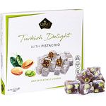 Cerez Pazari Turkish Delight Pistachio Candy Gourmet Premium Vegan Sweets Medium Gift Box 420g, Sweet Luxury Traditional Confectionery Soft Candy Dessert Glucose Free Lokum (Loukoumi)