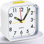 Titifeya Non Ticking Alarm Clocks Bedside Battery Powered Silent Bedroom Clock With Large Display Snooze Nightlight Function Easy to Use and Loud Enough for Heavy Sleepers, Kids, Elderly