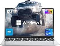 2025 Newest17.3 Inch Laptop, Laptop Computer with N97 Processor(Up to 3.6GHz), HD Display, Notebook Computer 16GB RAM 512GB SSD Work Laptop Windows 11 Laptop, HDMI, WiFi, Bluetooth, Type-C, Webcam