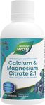 Nature's Way Calcium and Magnesium Citrate 2:1 - Liquid Supplement with Vitamin K2 and Collagen – Helps Support the Maintenance of Bones and Teeth – Blueberry Flavour, 500 mL