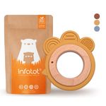 Infatot® Teething Toys for Baby - Chicken Animal Baby Teethers 0-6 months & 6M+ Teething Ring Toys for Baby, Baby Essentials for Newborn, Christmas Teether, Wooden Teethers for Babies - Yellow Chicken