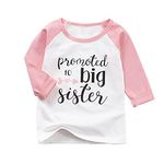 37℃ Promoted to Big Sister Brother T Shirts Baby Boy Girl Raglan Long Sleeve Tees Tops Going to be a Big Brother Sister Gift (18-24 Months, Promoted to Big Sister)