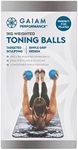 Gaiam Performance Ripple Grip Pilates Toning Balls 1.0kg Pair Blue 27-73325