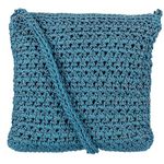 Women's Crochet Crossbody Handbag, Teal