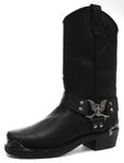 Grinders 2014 Eagle Hi Black Mens Cowboy Biker Boots, Size 7