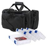 OSAGE RIVER Deluxe Tackle Bag with 4 Tackle Box Organizers, Heavy Duty Fishing Tackle Storage, Black