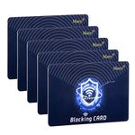 Manyi 5Pcs RFID Blocking Card, Protection Entire Wallet and Purse Shield, Contactless NFC Bank Debit Credit Card Protector Blocker, blue, Modern