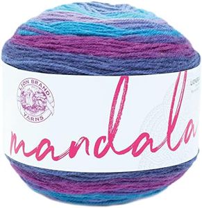 Lion Brand Yarn Mandala Yarn, Multicolor Yarn for Crocheting and Knitting, Craft Yarn, 1-Pack, Hades
