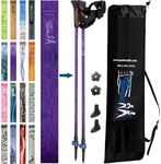 Official Nordic Walking Poles - True Classic Nordic Glove Grips, Lightweight, Adjustable, and Collapsible -2 Pieces w/flip Locks, Detachable Feet and Travel Bag by York Nordic - Heights 5'4"-6'2"