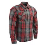 Milwaukee Leather Men's Mng11652-multi-4x MNG11652 Black/Grey/Red Flannel Shirt, Multi, XXXXL