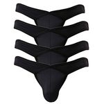 CSMARTE Men's Briefs Sexy Mesh Briefs Soft Breathable Bulge Pouch Underwear Bikini Bulge Enhancing (4 Black, XXL)