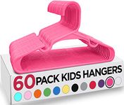 Utopia Home 60 Pack Kids Hangers - Plastic Baby Hangers for Closet - Children's Hangers for Clothes & Infant Hangers for Closet - Ideal for Everyday Standard Use (Pink, Pack of 60)