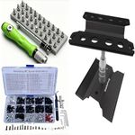 RC Car Repair Tool Set-634 Pcs Screw Kit-360 Degree Rotation Liftable Repair Workbench-32 Pcs Screwdriver Set-1/16 1/12 1/10 1/8 All Kinds of Remote Control Trucks, Cars, Trains, Planes, etc (Black)