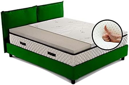 GEEMMA s.r.l. Surmatelas correcteur 100% Latex Haut 5 cm antimicrobien avec Tissu Anti-odeurs déhoussable sur 4 côtés avec Fil en Argent électrostatique Simple ou sur Mesure 140x190cm