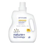 ATTITUDE Liquid Laundry Detergent, EWG Verified Laundry Soap, HE Compatible, Vegan and Plant Based Products, Cruelty-Free, Citrus Zest, 80 Loads, 2 Liters