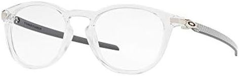 Oakley Men's OX8149 Pitchman R Carbon Prescription Eyeglass Frames, Polished Clear/Demo Lens, 50 mm