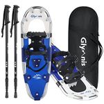 Glymnis Snowshoes Lightweight for Men Women Kids, Aluminum Alloy Snow Shoes with Trekking Poles and Carrying Tote Bag, 21"/25"/30"