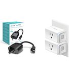 Kasa Smart Outdoor Dimmer Plug by TP-Link (KP405) & Plug by TP-Link (HS103P2) - Smart Home WiFi Outlet Works with Alexa, Echo and Google Home, No Hub Required, Remote Control, White