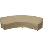 Curved Patio Furniture Cover for Outdoor Sectional Sofa, 190"(128") Reinforced Waterproof 600D Patio Sectional Couch Cover, Half Moon Lawn Outside Garden Furniture Winter Protective Cover